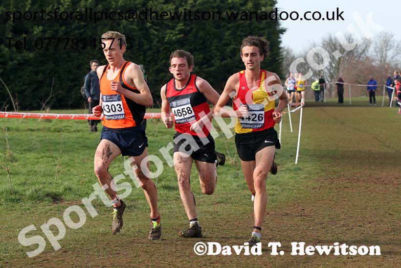 4303 Steve Vernon (Greater Manchester) 4426 Richard Goodman (Middlesex) and Dewi Griffiths (West Wales) lead the senior mens Inter Counties Cross Country, Cofton Park, Birmingham. Photo: David T. Hewitson/Sports for All Pics